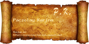 Paczolay Karina névjegykártya