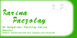 karina paczolay business card